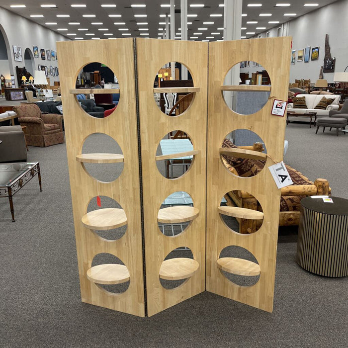 Wood Room Divider w/ Circles