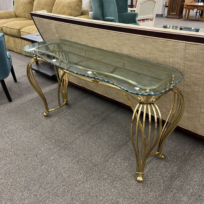 Set of 3 Brass & Glass Tables