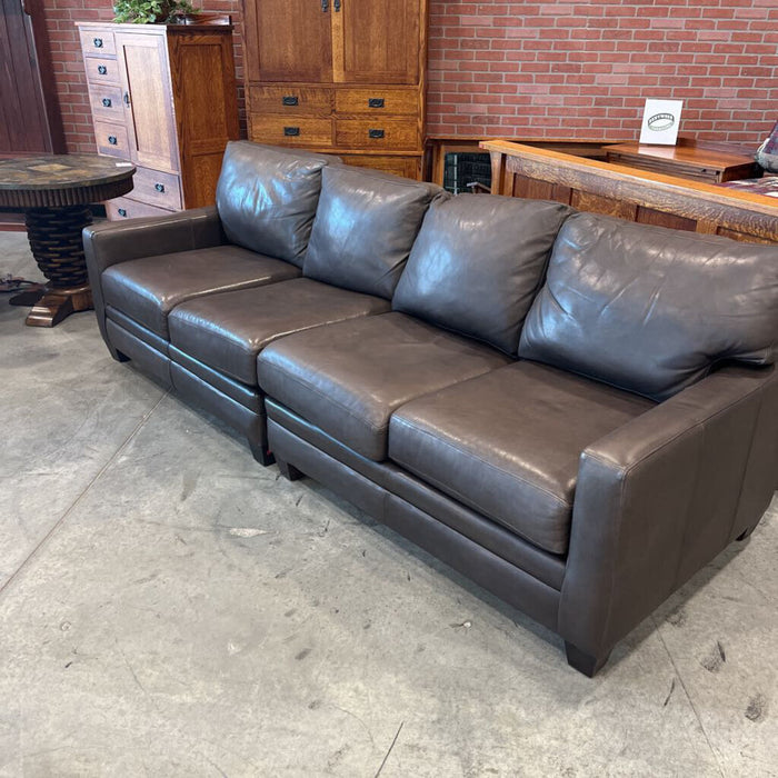 Brown Leather 102" 2pc. Sofa