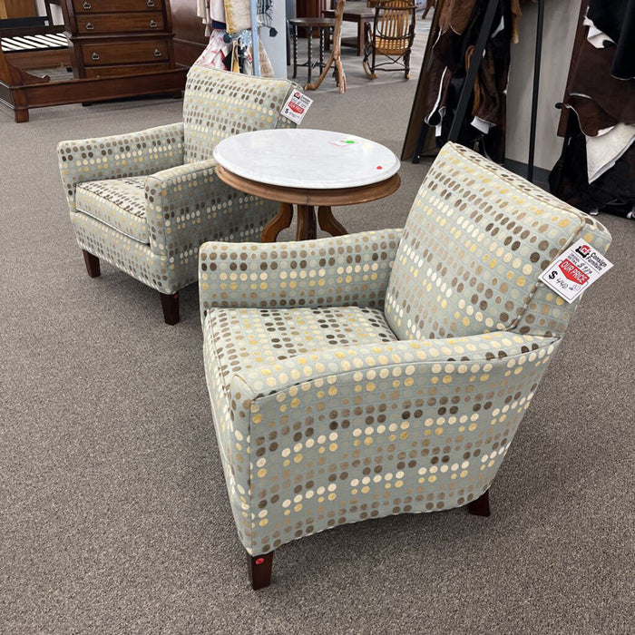 Lt. Green Patterned Accent Chair