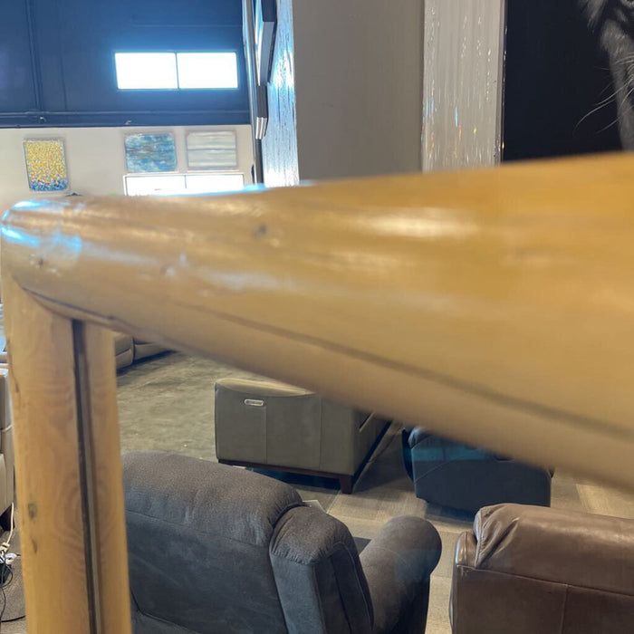 Pine Log Floor Mirror