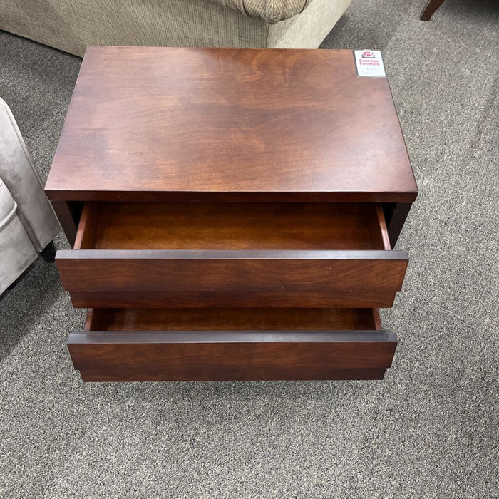 Dark Wood End Table w/ Drawers
