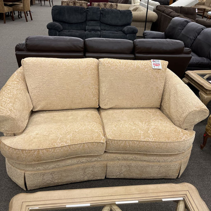 Beige Floral Loveseat