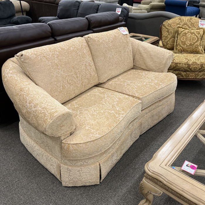 Beige Floral Loveseat