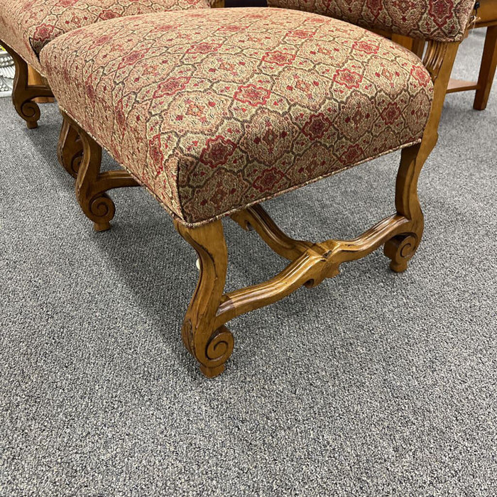 Pair of Red Pattern Arm Chairs