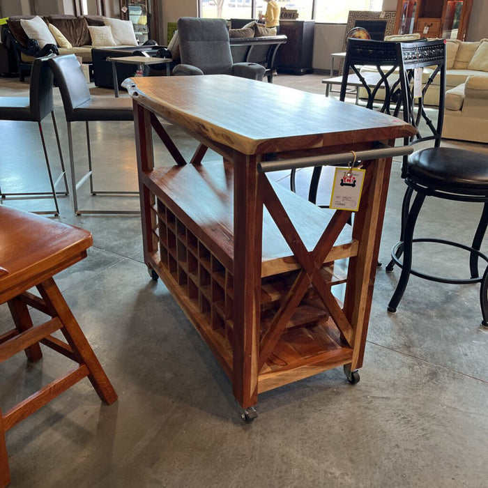 Live Edge Sheesham Bar Cart