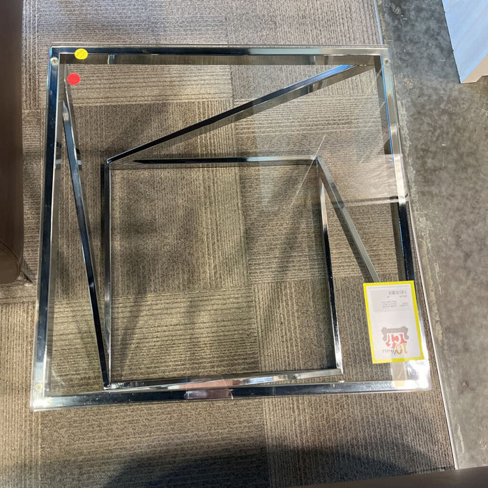 Silver & Glass End Table