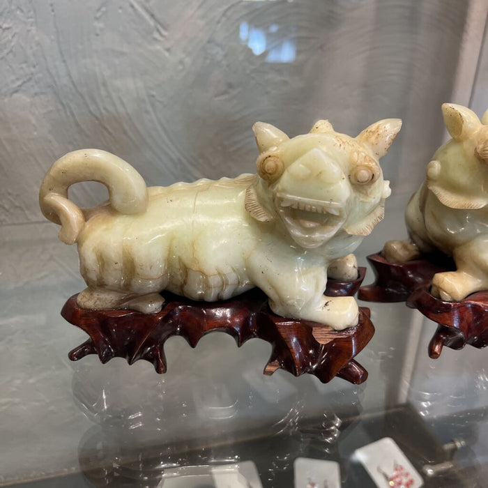 Pair of Jade Fu Dogs