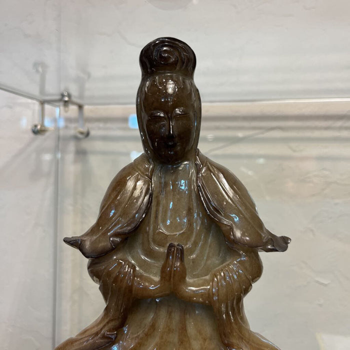 Carved Jade Monk w/ Rosewood Base