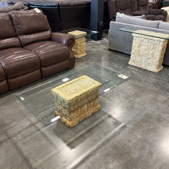 Stone & Glass Coffee Table