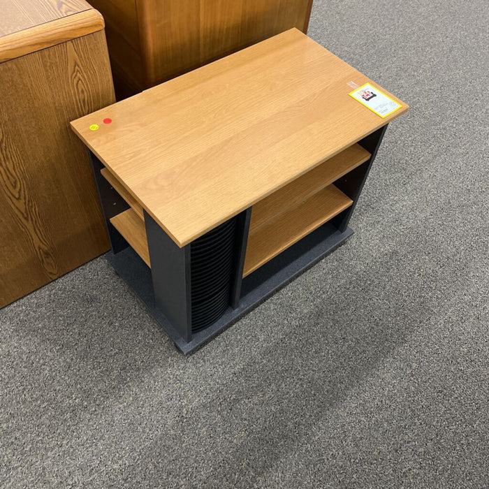 Oak & Black Printer Stand