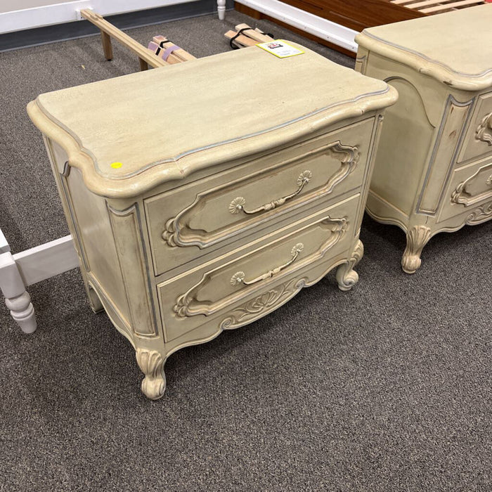 Cream 2 Drawer Nightstand