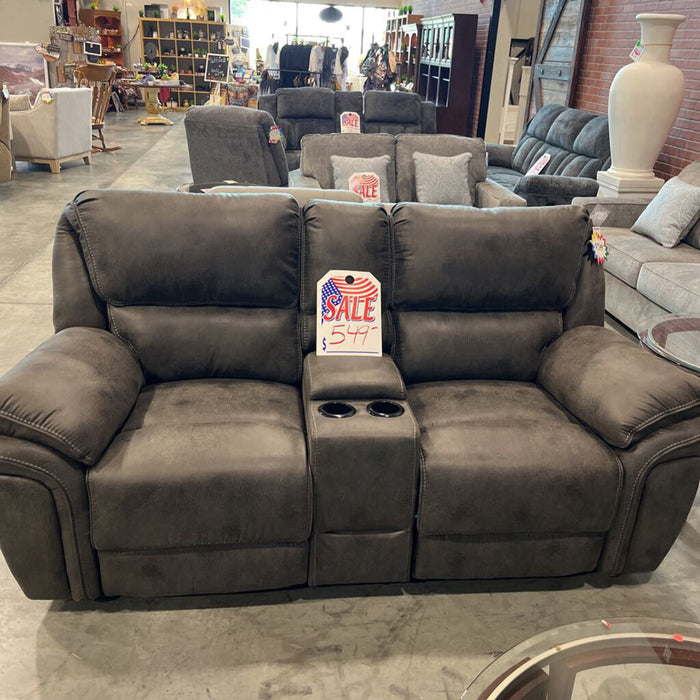 H 8517Gry-2 Reclining Loveseat