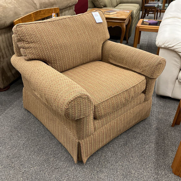 Rust Pattern Fabric Arm Chair