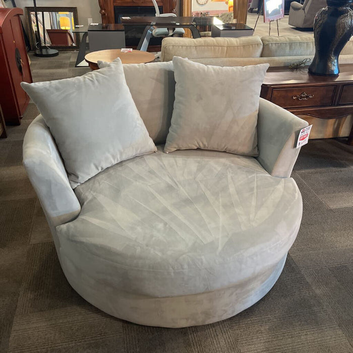 Gray Swivel Cuddler Chair