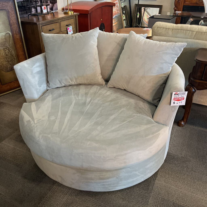Gray Swivel Cuddler Chair