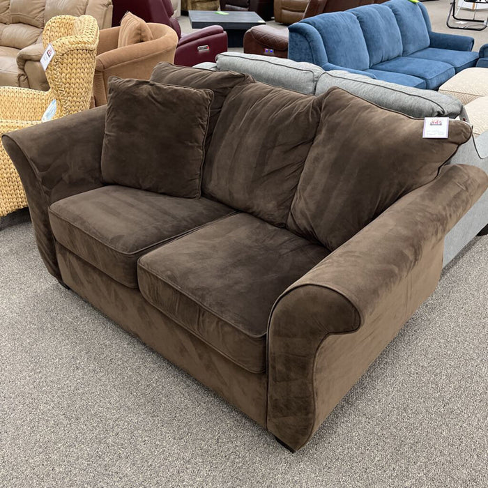 Brown Fabric Loveseat