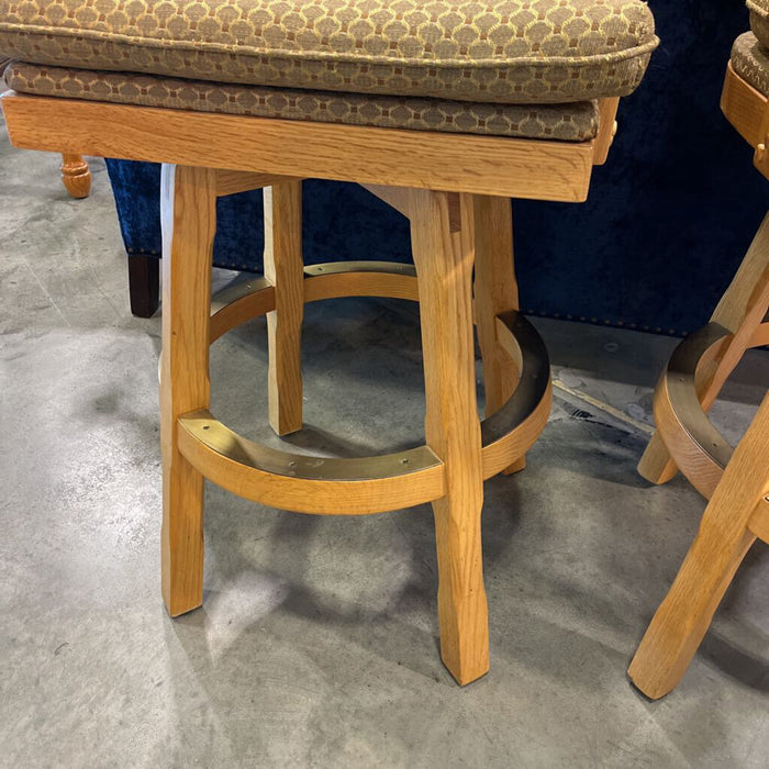 Pair of Ennis Oak Swivel Stools