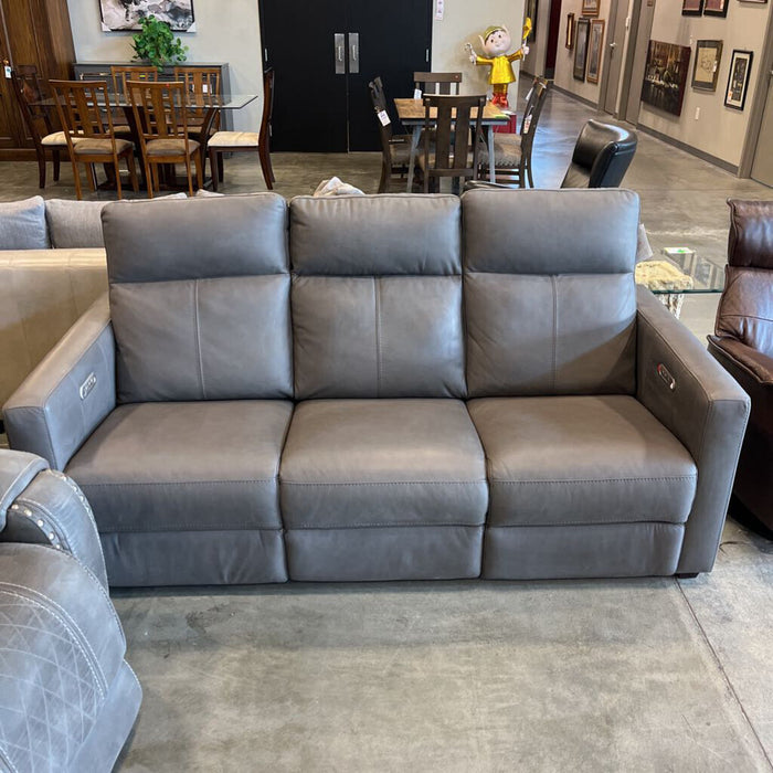 "Broadway" Gray Leather Pwh Sofa