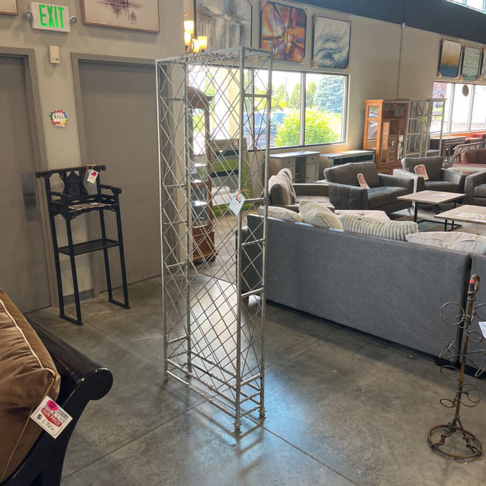 Gray Metal Wine Rack