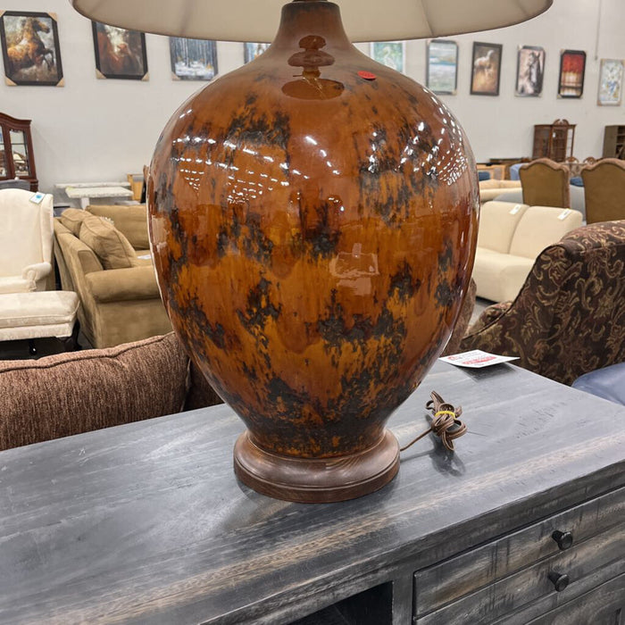 Large Rust Vase Lamp