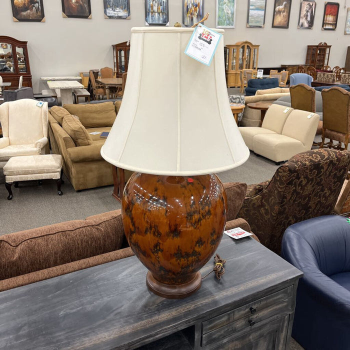 Large Rust Vase Lamp