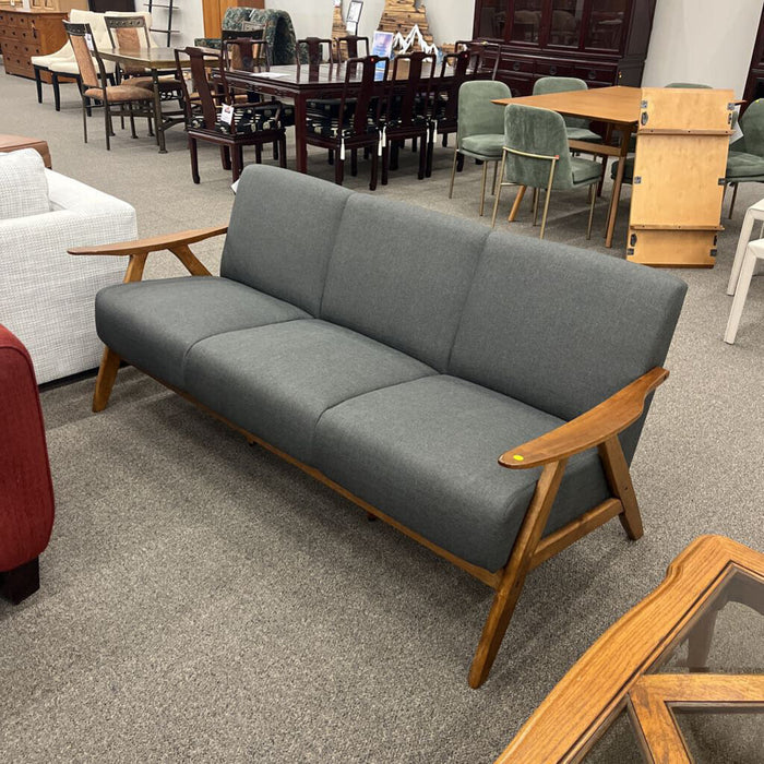 Gray Wood Framed Sofa