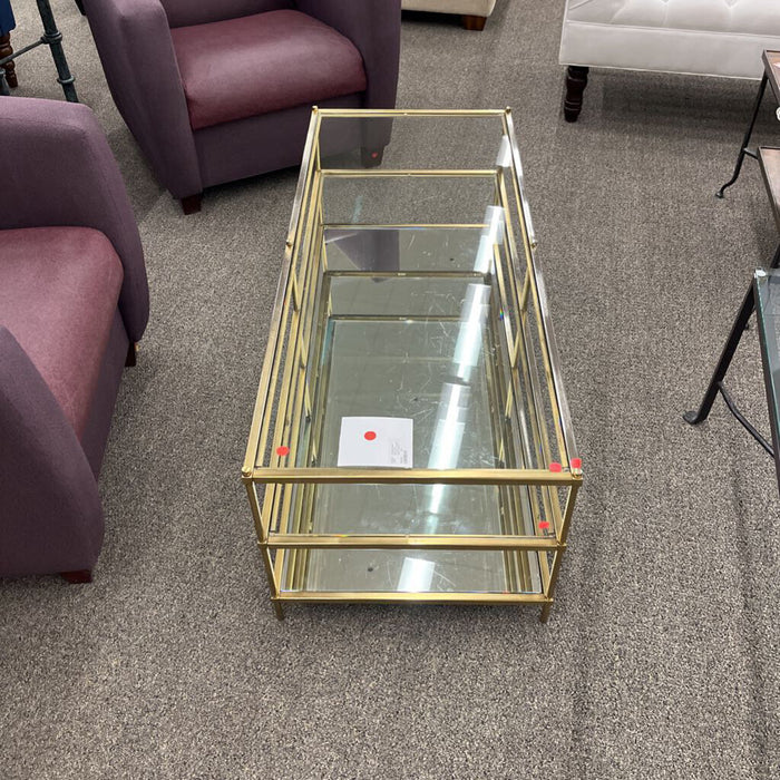 "Terrace" Gold & Glass Coffee Table