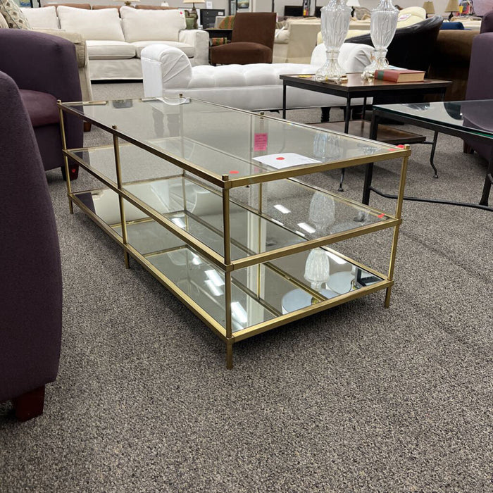 "Terrace" Gold & Glass Coffee Table