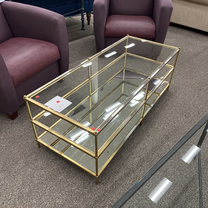 "Terrace" Gold & Glass Coffee Table