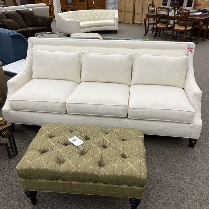 "Bradley" White Uph. Sofa