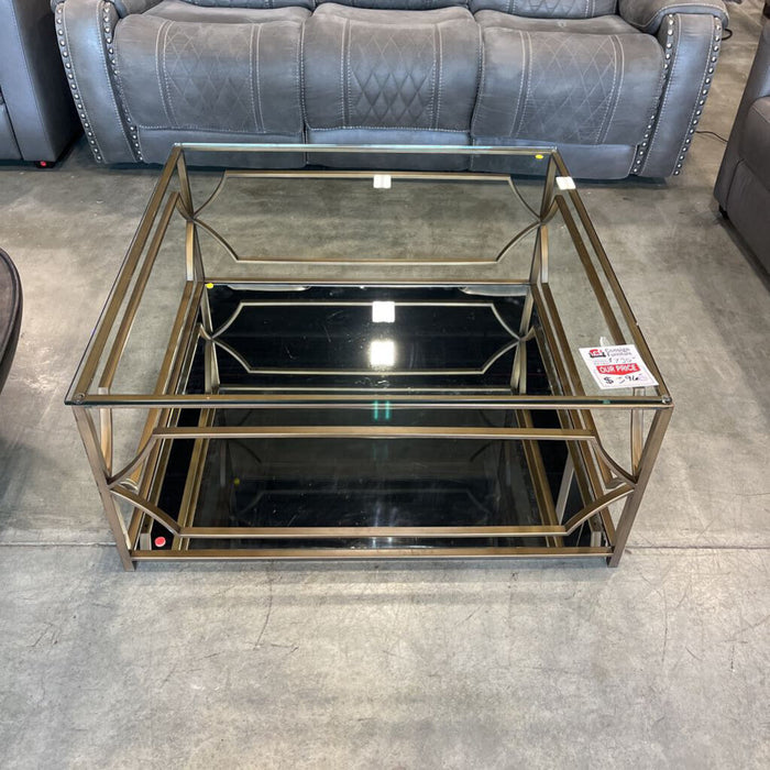 "Edward" Glass & Brass Coffee Table