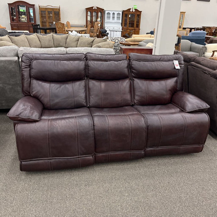 Burgundy Leather Pwh Sofa