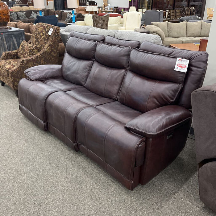 Burgundy Leather Pwh Sofa