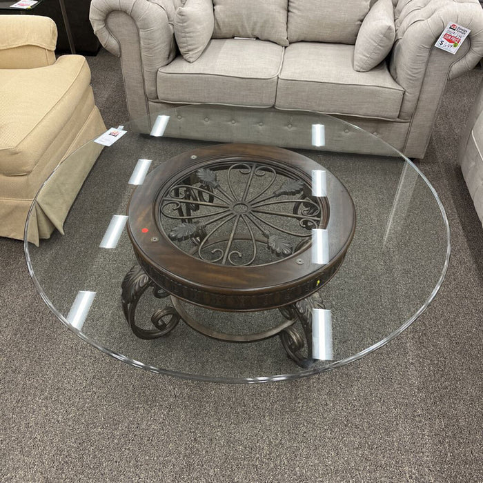 Lg. Round Glass Coffee Table
