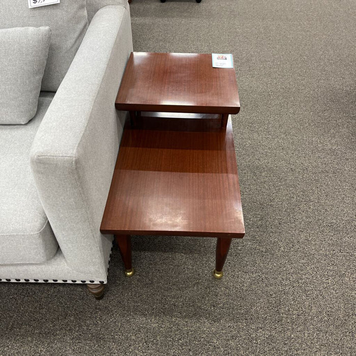 Cherry 2-tier Brass Foot End Table