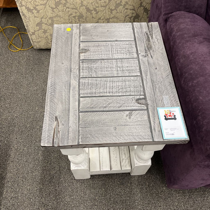 Gray & White End Table