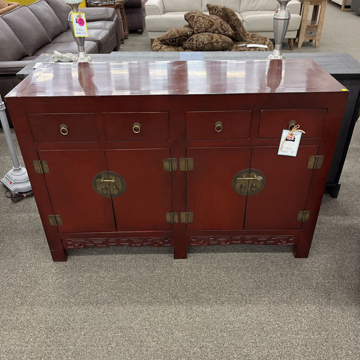 Wine Lacquer Asian Style Chest