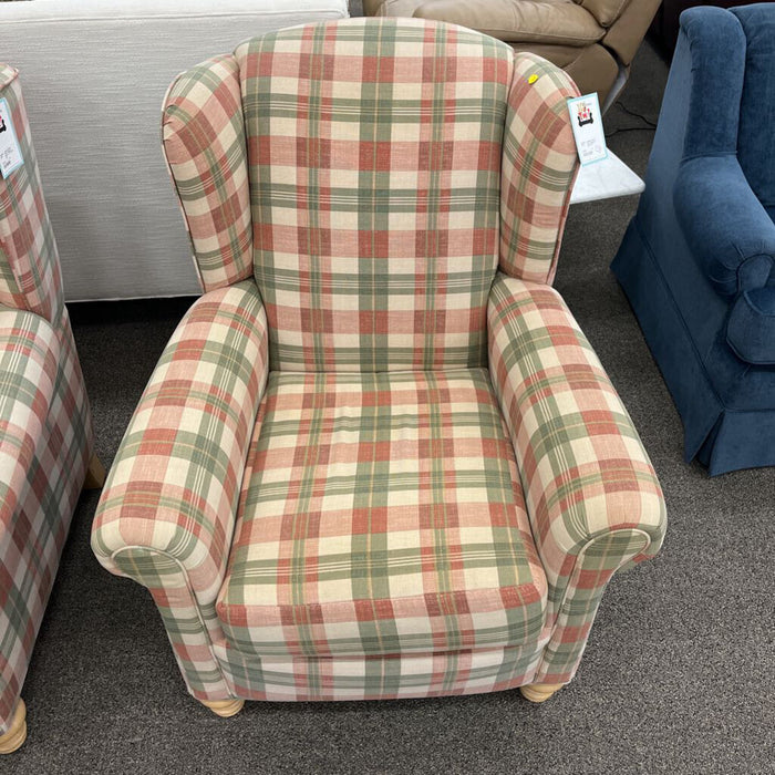 Plaid Wingback Chair