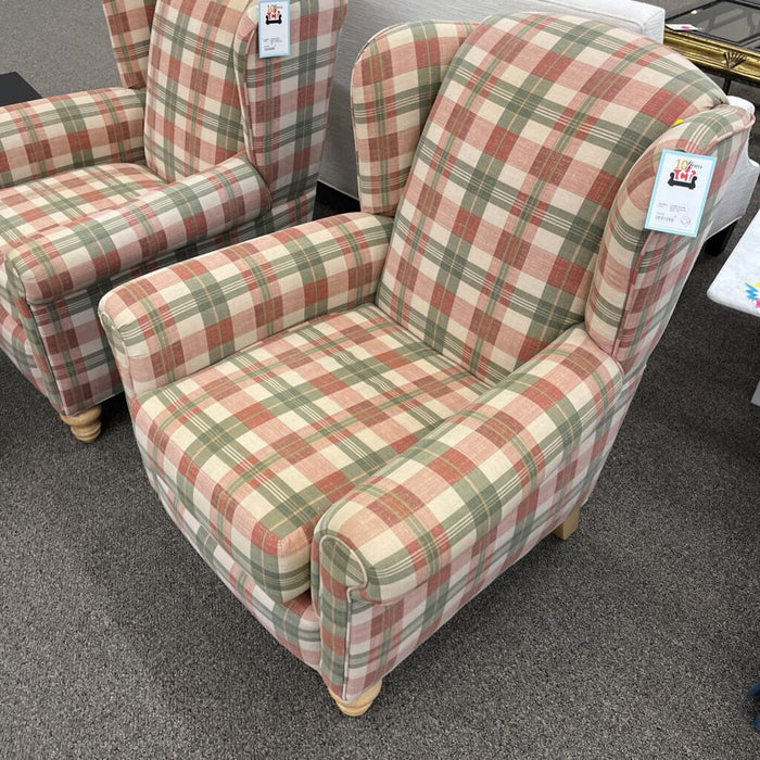 Plaid Wingback Chair