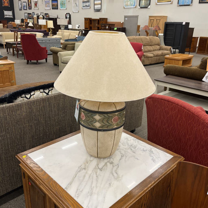 Lg. Floral Clay Lamp