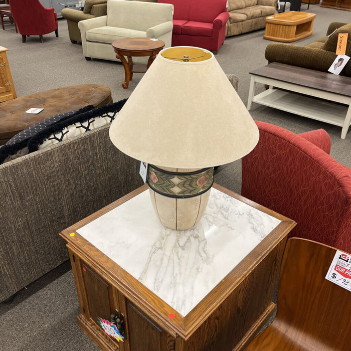 Lg. Floral Clay Lamp