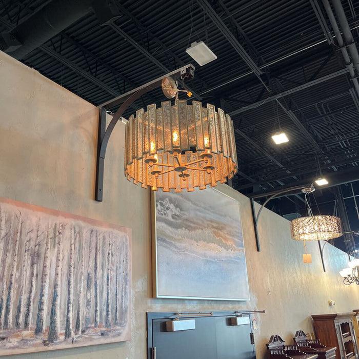 Kalco Glass Panel Chandelier