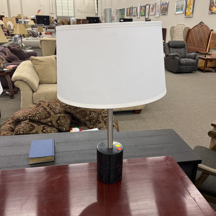 Pair of Black Marble Base Lamps