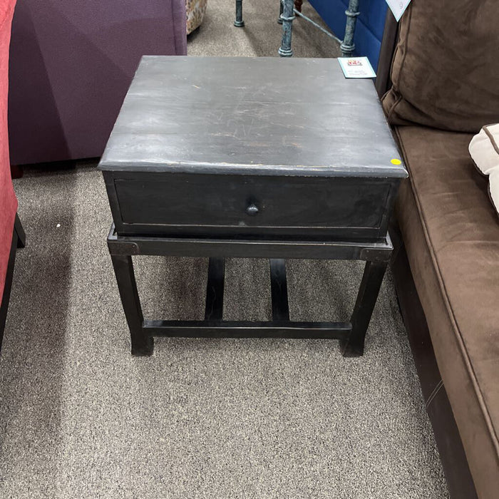 Vintage Black Chest Side Table