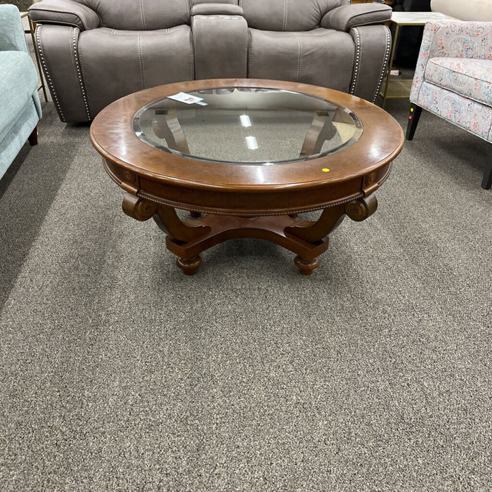Round Glass Insert Coffee Table