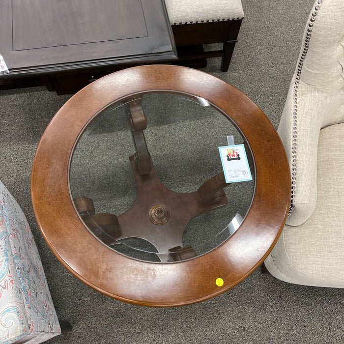 Round Glass Insert End Table