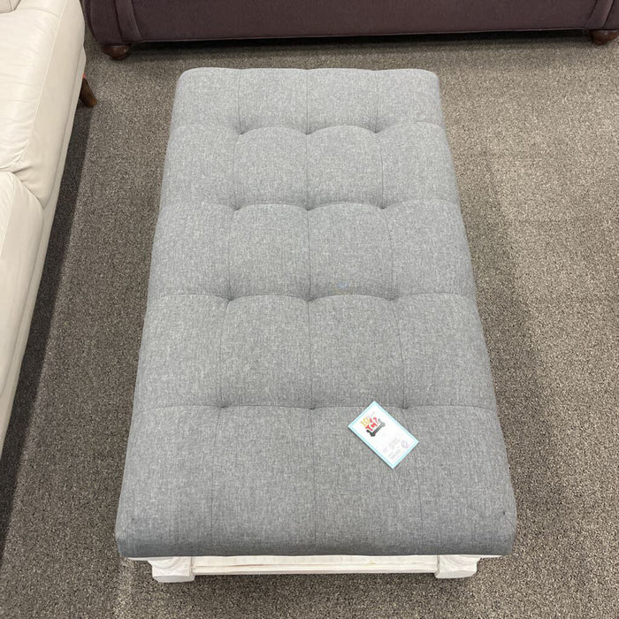 White & Gray Tufted Ottoman