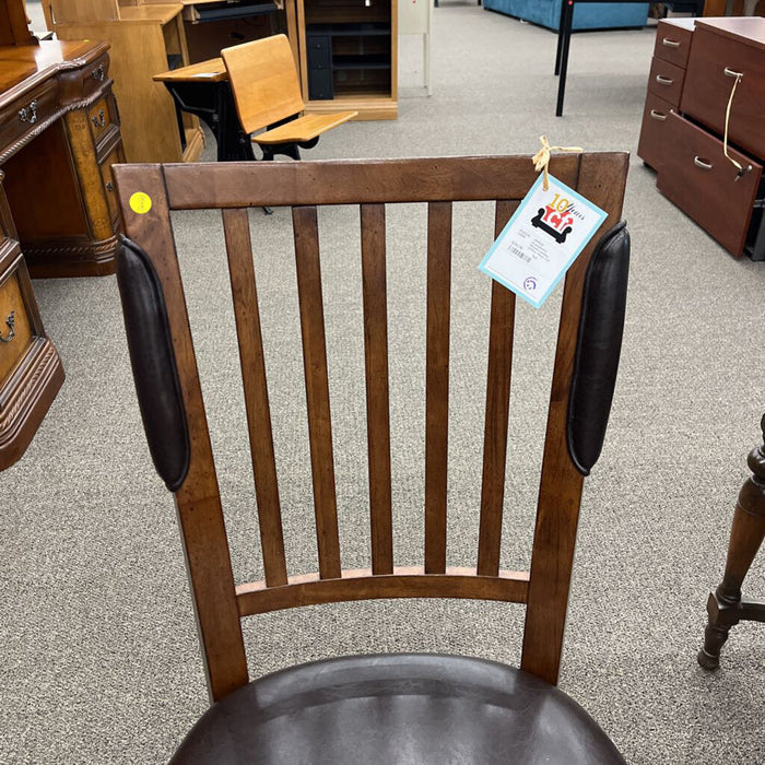 Wood Leather Office Chair