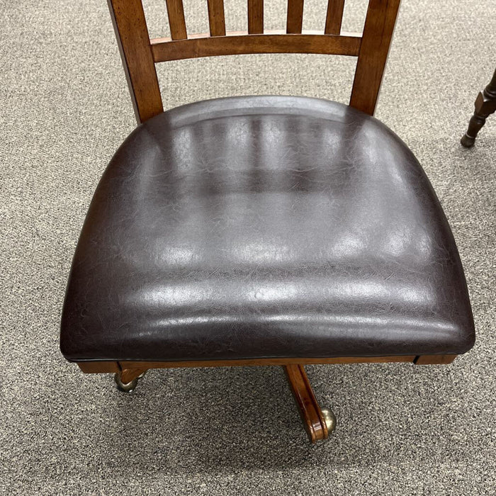 Wood Leather Office Chair